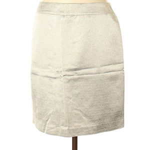 Ann Taylor LOFT Metallic Silver Casual Skirt